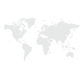 Fototapeta premium World map.United States, China, Russia, Germany, United Kingdom, Japan, France, India, Brazil, Canada, Italy. Grayscale,isolated on white background