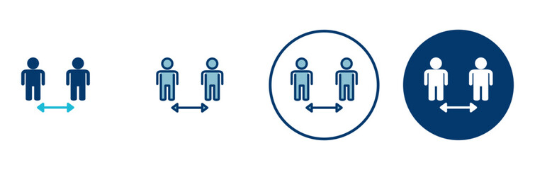 Social distancing icon vector isolated on white background. Keep distance sign. Coronavirus. Social Distancing and Self Quarantine.
