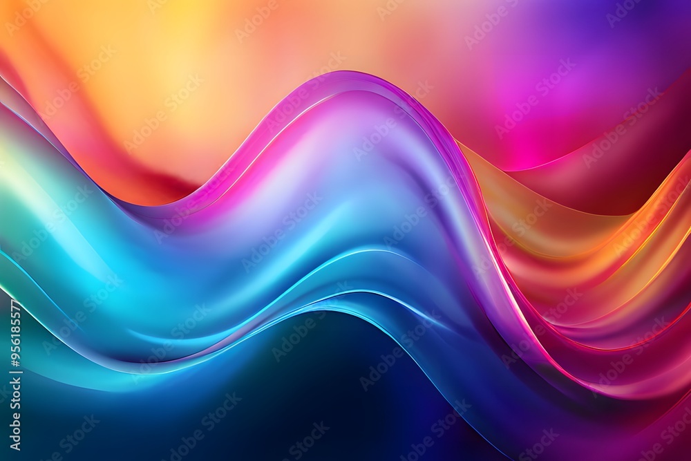 Wall mural abstract colorful wave background