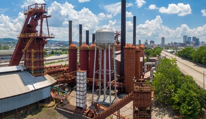 Sloss Furnaces National Historic Landmark in downtown Birmingham, Alabama, United States.