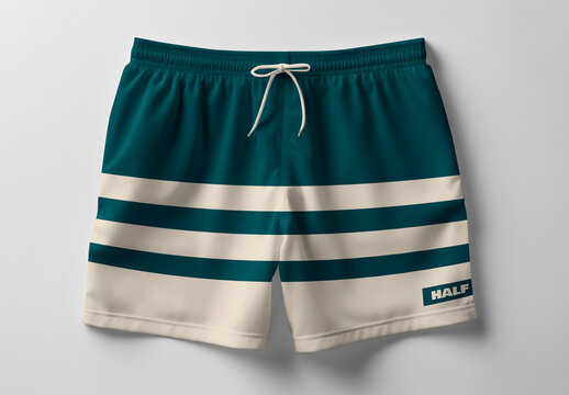 Apparel Men Swim Trunks Mockup With Generative AI