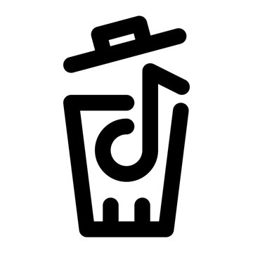 recommend clip art: delete, remove, music, trash, multimedia outline icon