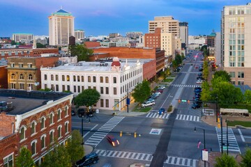 Downtown city skyline of Montgomery, Alabama, United States.