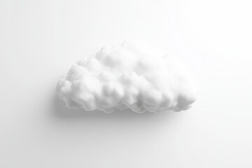 A stylized white cloud-shaped object on a smooth surface.
