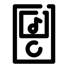 player, mp3, device, music, media, multimedia outline icon