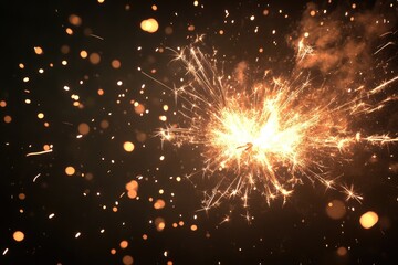 Fototapeta premium file of mixed of spashing fire work on black