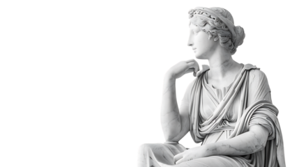 Statue of a person, isolated on white background 