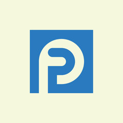 Blue Color Business Logo Letter P