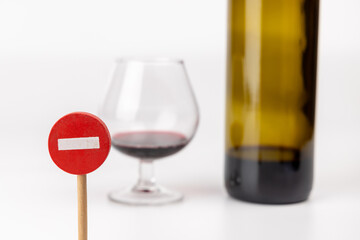 Detailed Wooden No Entry Sign and Wine