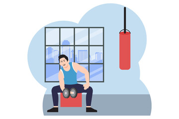 Workout Flat Design Illustration