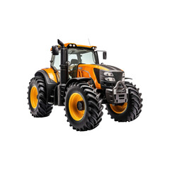 Obraz premium Tractor with large wheels and black tires. Suitable for agricultural, construction, and rural themed designs in need of a powerful vehicle element