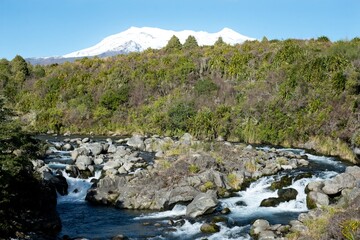 water raging over the rocks, The Mahuia Rapids, Tongariro National Park