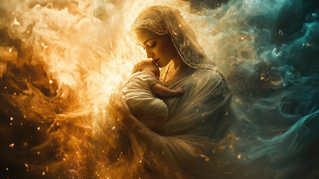 Fototapeta Mary and Baby Jesus