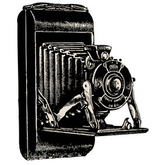 Old camera vintage illustration isolated on transparent background