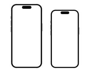 Iphone 16 series mockup front view isolated on transparent background. Iphone 16 series mock up screen template for infographic business web site design app ios 16.