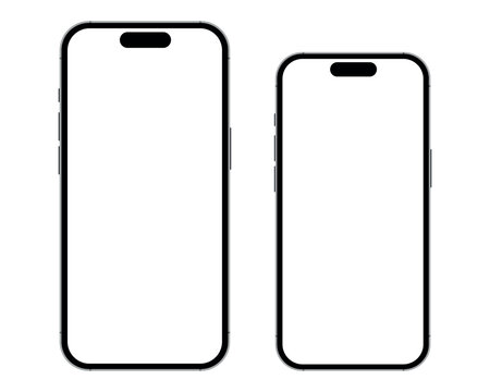 Iphone 16 series mockup front view isolated on transparent background. Iphone 16 series mock up screen template for infographic business web site design app ios 16.