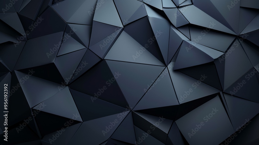 Poster A black and white image of a pattern of triangles