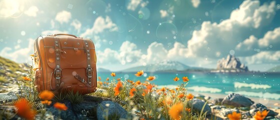 travel insurance ads creative 3d ,spring travel