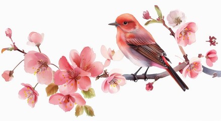 A vibrant PNG image featuring a delicate flower blossom perched on a branch, captured in stunning UHD 4K resolution with sharp focus.