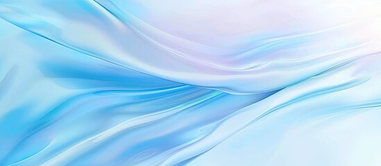 Fototapeta premium Smooth blue curve design blending with blurred lines creates a light blue gradient abstract banner background with ample copy space image