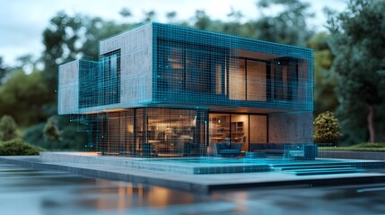 Fototapeta premium Create a refinancing plan to manage your home loan more efficiently while investing in real estate, focus on, focus on investment returns, futuristic, Multilayer, modern living room backdrop