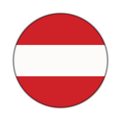 The flag of Austria. Flag icon. Standard color. Round flag. Computer illustration. Digital illustration. Vector illustration.