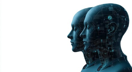 Obraz premium Facial recognition technology being used for online banking security, fintech, identity protection