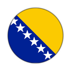 The flag of Bosnia and Herzegovina. Flag icon. Standard color. Round flag. Computer illustration. Digital illustration. Vector illustration.