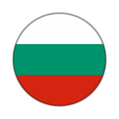 The flag of Bulgaria . Flag icon. Standard color. Round flag. Computer illustration. Digital illustration. Vector illustration.