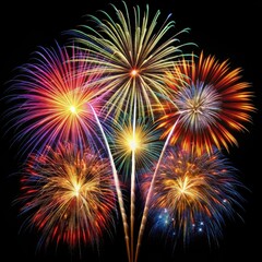 Obraz premium Colorful of fireworks display on sky in the pastel background