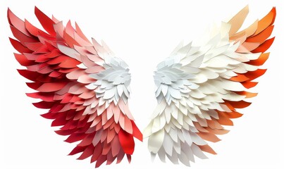 Fototapeta premium Sharp Focus on Paper Wings, Crafted from Petals in PNG Format, 4K Resolution