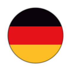 The flag of Germany . Flag icon. Standard color. Round flag. Computer illustration. Digital illustration. Vector illustration.
