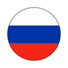 The flag of Russia . Flag icon. Standard color. Round flag. Computer illustration. Digital illustration. Vector illustration.