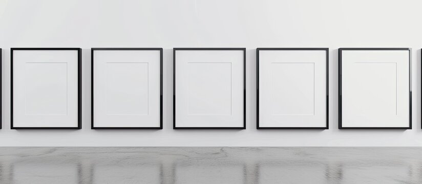 A series of square frames lined up with copy space image