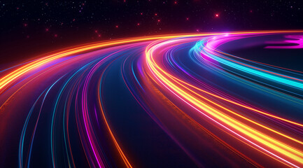 Abstract background with colorful light streaks 