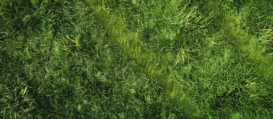 Green manicured lawn with detailed texture ideal as a background juxtaposed with a copy space image