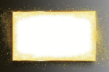 This high-resolution 4K image showcases a sharp focus on a rectangle border crafted from shimmering gold glitter.