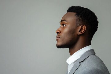 Obraz premium Close up portrait of confident African man in smart suit.