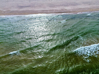 Waves on the Baltic Sea coast. Latvia
