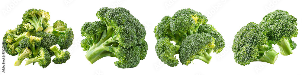 Poster isolated broccoli on white background, clipping path, full depth of field