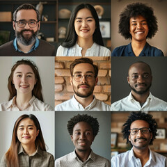 Virtual Meetings: A screenshot or staged photo of a virtual meeting with diverse participants