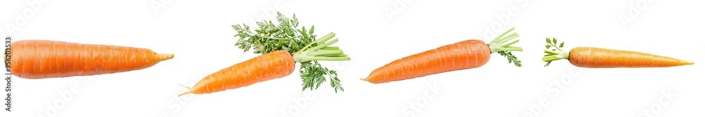 Poster an isolated carrot on a white background, clipped along a path, with full depth of field