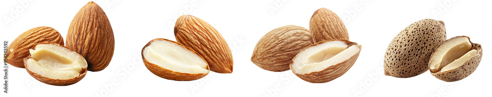 Aufkleber this is 6312649 almond isolated on a white background with a clipping path and full depth of field.