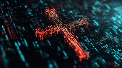 Cross express in digital style