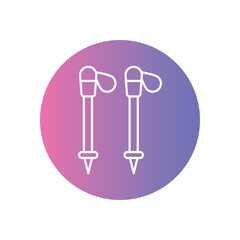 Hiking Stick icon vector stock illustration