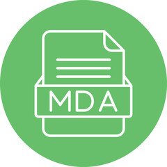 MDA File Format Vector Icon Design