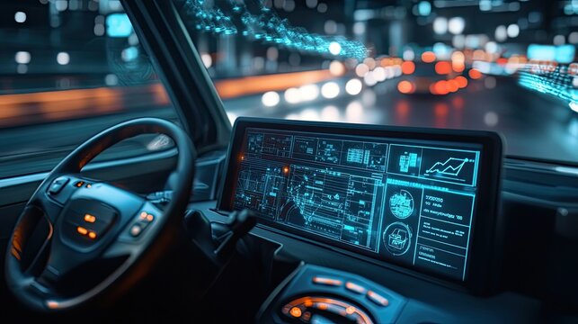 A digital dashboard showing real-time tracking of parcels in transit, symbolizing the transparency and technology in modern parcel transport. Plenty of space for copy.