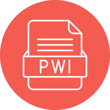 PWI File Format Vector Icon Design