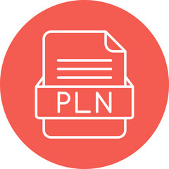 PLN File Format Vector Icon Design