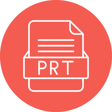 PRT File Format Vector Icon Design